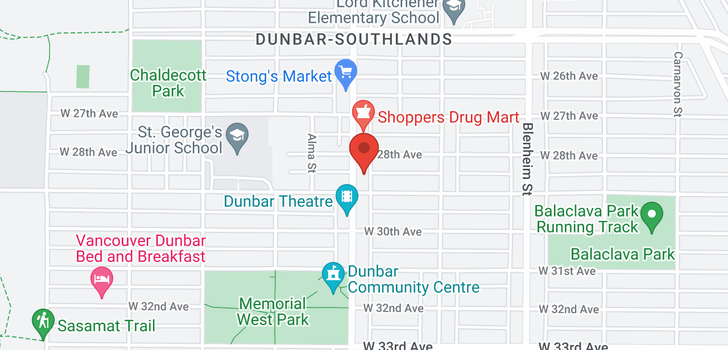 map of 4464 DUNBAR STREET